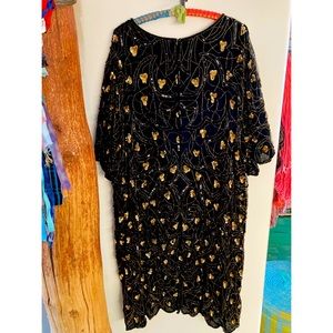 Vintage Sequined & Beaded Gown